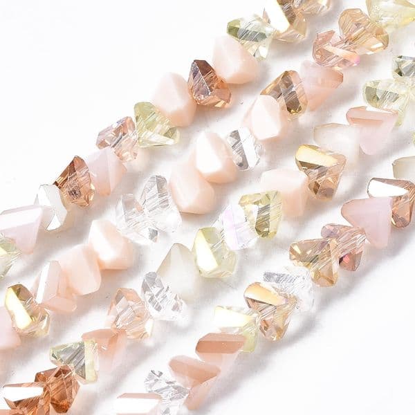 Triangle Electroplate Glass Beads Strands Mixed Color Loose Beads for Bracelet Necklace Diy Jewelry Accessories Making 13.39''