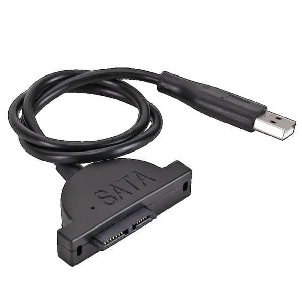 USB 2.0 to Mini Sata II 7+6 13Pin Adapter For Laptop CD/DVD ROM Slimline Drive Converter Cable Screws Steady Style 1Pcs