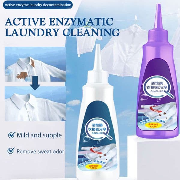 Active Enzyme Clothing Stain Stain Remover 120ml Portable Dissolve Oil Stains Strong Stain Removers For Down Jacket T-Shirt