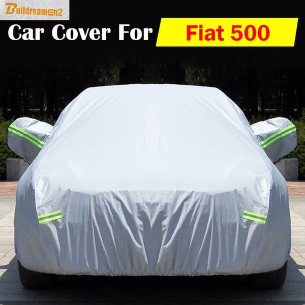Buildreamen2 Car Cover Auto Anti UV Scratch Rain Snow Sun Resistant Dust Proof Waterproof Cover For Fiat 500