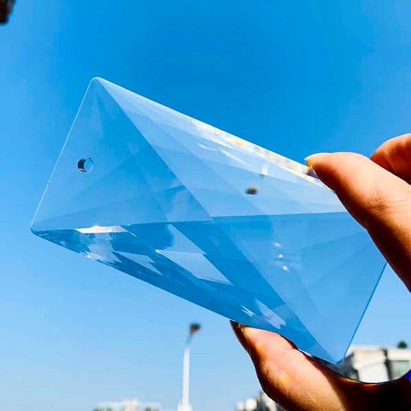 120MM Clear Laser Rectangle Faceted Prism Glass Chandelier Crystals Parts Shiny Sun Catcher Making Supplies Lamp Dangle Pendant