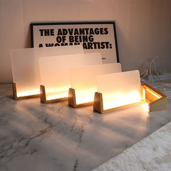 U-shaped Frame Light Base Wooden LED Display Base Pedestal Night LED Light Lamp Base for Acrylic Crystal Glass Dropshipping