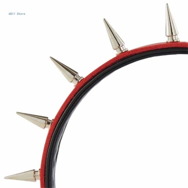 Rock Headband For Men Spiked Headband Gothic Tiaras Rivet Headband Steampunk Punk Headband Leather Spiked Headpiece