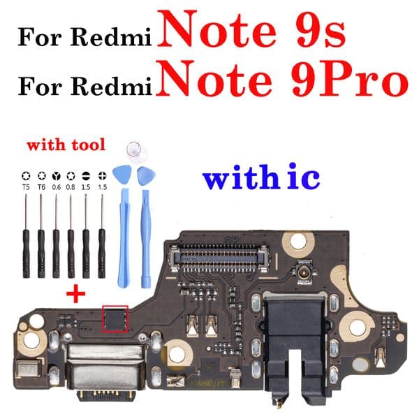1Pcs Good Quality New USB Charging Port For Xiaomi Redmi Note 9s 9Pro Dock Connector Charger Board Flex Cable Replacement Parts