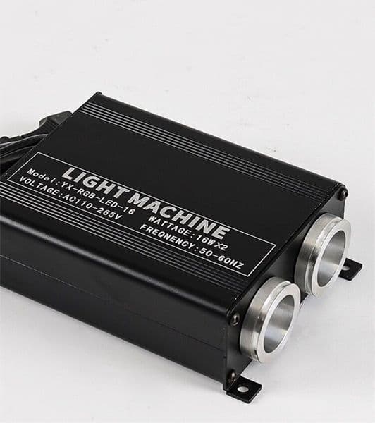 Dual heads 16W RGBW LED Fiber Optic Light Engine Driver 44keys Remote Controller+0.75mm End glow Cable Ceiling Star DIY Lighting