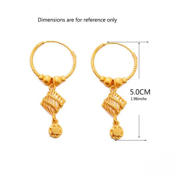 Ethiopia 24k Gold Color Earrings Dubai Earrings For Women Girls African Party Wedding Gifts Earrings Gift