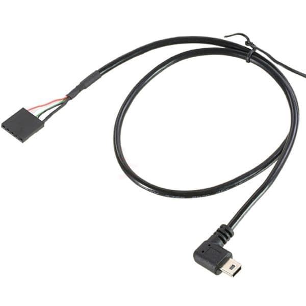 Mini USB Male and Female Socket Panel Mount to 2.54 mm Spacing 5 Pin Female USB Shell PCB Motherboard DuPont Cable 0.5m