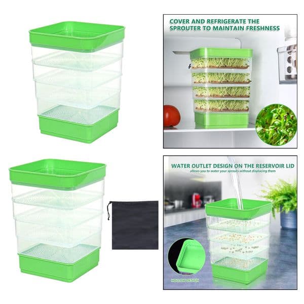 Seed Sprouter Versatile Sprouts Grower for Broccoli Alfalfa Wheat