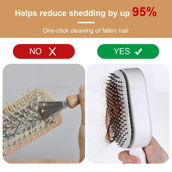 Self Cleaning Hair Brush for Women One-key Cleaning Hair Loss Airbag Massage Scalp Comb Anti-Static Hairbrush Dropshipping