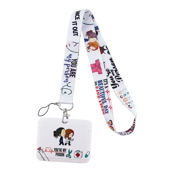 JF0005 Grey's Anatomy Medical Lanyard Keychain Cell Phone Lanyard Women Strap Neck Lanyards for ID Card Keys Doctors Nurse Gifts
