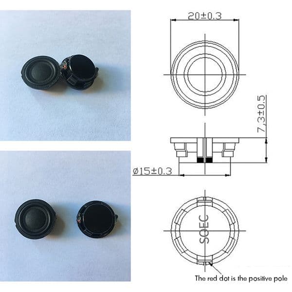 Laptop Modified Round Speaker 2cm 4Ohm 2W Ultra-Thin Composite Membrane Mini Speaker Diameter 20mm Height 5.9mm/7.3mm