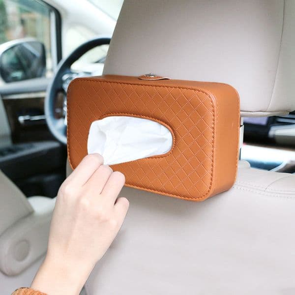 3 Colors Car Seat Back Tissue Universal Car Tissue Box Holder Organizer Storage Bag Non-Slip Durable Auto Interior Accessories