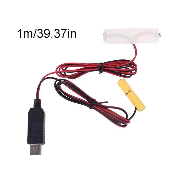 2in1 5V USB to 3V Dual LR6 LR03 Battery Power Supply Cable Replace 2x 1.5V AA AAA Battery Eliminator for LED Light Toys