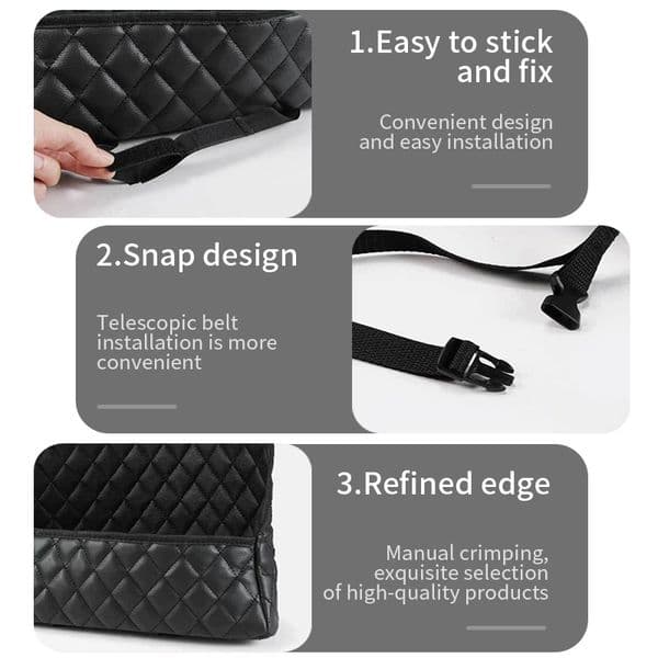 Car Handbag Holder Pu Leather Interior Auto Seat Middle Box Seat Hanger Storage Bag Hanging Pocket Handbag Car Stowing Tidying