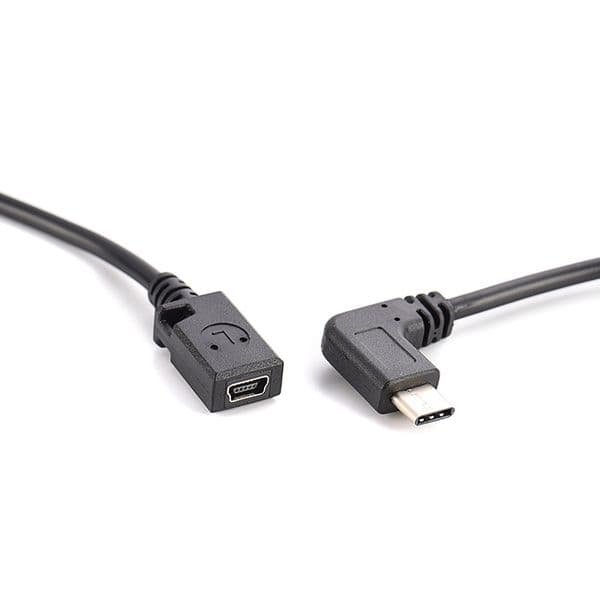 Type C USB 3.1 Male to Mini USB 5pin Female Charging Data Cable Cord Adapter 90 degree Straight 0.25M