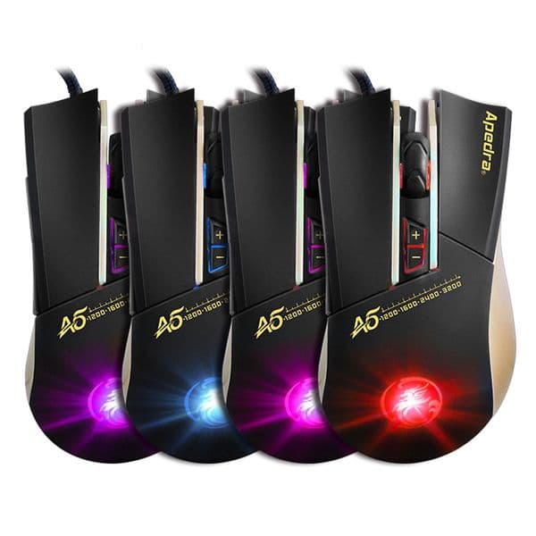 APEDRA New USB Wired Computer Mouse 3200DPI Macro Program Optical Gaming Mouse Gamer Cable Mice for PC Laptop Game LOL CSGO Dota