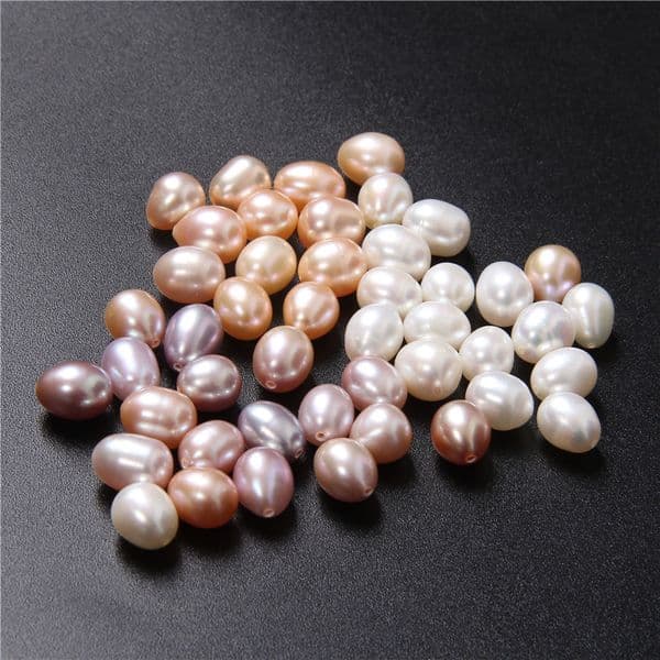 Half Hole Pearl Beads Natural Freshwater Oval Half Drilled Pearls Beads For DIY Jewelry Making Earrings Craft Accessories 10PCS