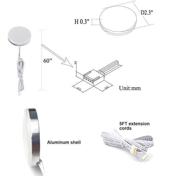 Tuya Wifi + IR Remote Control Under Cabinet LED Light CCT Light Warm+White Double Color Temperature for Kitchen Closet Lighting