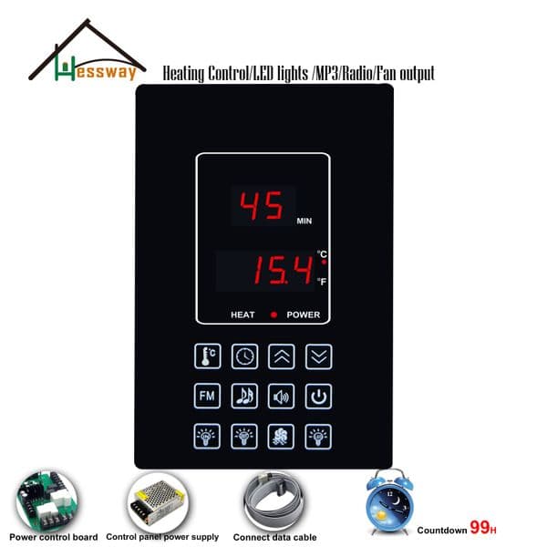 99H Countdown Steam Bath Sauna Bath and Whirlpools System Infrared Sauna Heater 4.5KW Temperture Controller
