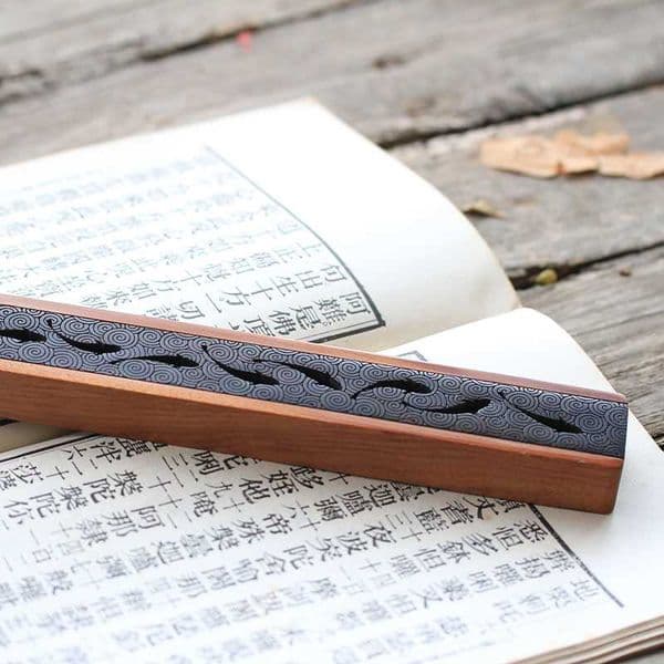 Draw-type Thread Incense Box Hollowed Out Wooden Portable Purple Light Sandalwood Thread Incense Box Antique Aroma Box Draw-box