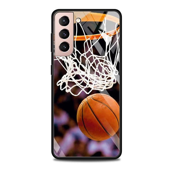 Tempered Glass Case For Samsung Galaxy S23 S22 S20 S21 FE S10 S9 S8 Plus Ultra 5G Silicone Cover Phone Shell Basketball Basket