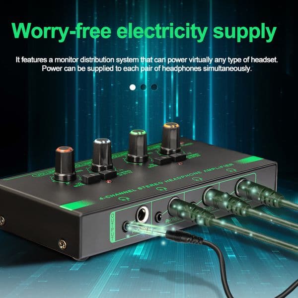 Mini Headphone Amplifier Depusheng New 4/6Channels Ultra-Compact Stereo Audio Amplifier With Power Adapter 10MHz Earphone Amp
