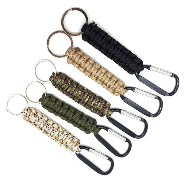 Safety Survival Gear Tactical Military Strand Cord Parachute Rope Keyring Carabiner Kits Lanyard Keychain Outdoor Tools Random