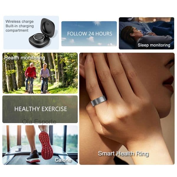 Smart Ring Newest Intelligent Wearable Device For Men Women Bluetooth Heart Rate Sleep Health Monitor Waterproof for IOS Android