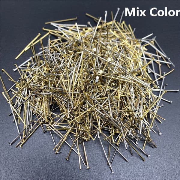100-200pcs/Lot Flat Head Pins 15/20/25/30/35/40/45/50/60mm Eye Pins Findings For Diy Jewelry Making Jewelry Accessories Supplies
