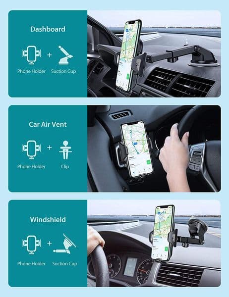 New Sucker Car Phone Holder Mobile Phone Holder Stand in Car No Magnetic GPS Mount Support For iPhone 11 2025 Pro Xiaomi Samsung