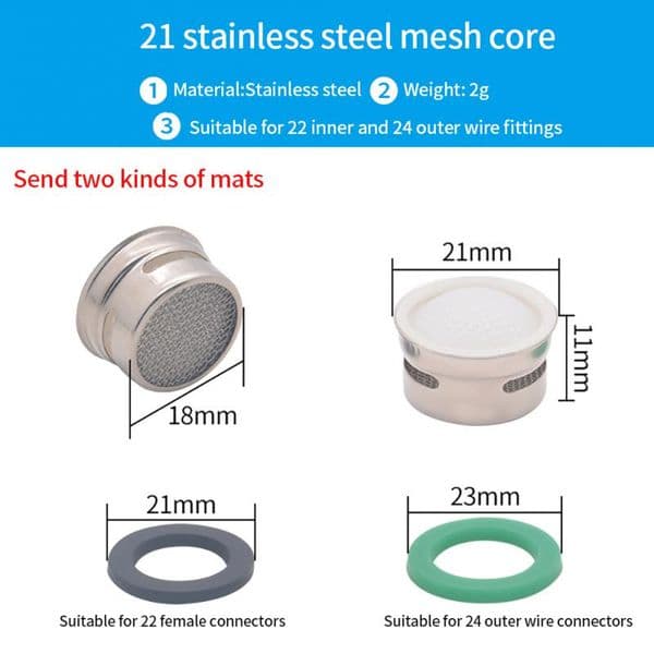 Basin Tap Filter-Tap Aerator- Faucet Plastic Insert Replacement Nozzle Filter - Faucet Flow Restrictor Replacement Parts