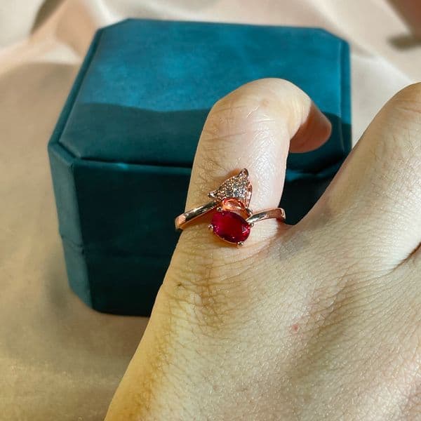 Cellacity Silver 925 Jewely Ring For Charm Lady With Ruby Gemstones Open Adjust Silver Fine Jewely Wedding Party Wholesale Gift