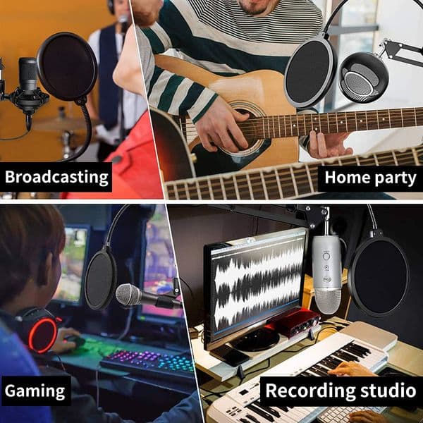 Adjustable Microphone Arm Stand 3/8" To 5/8" Adapter Mic Clip Heavy Duty Mic Stand for Blue Yeti Snowball Nano Ice and Other M