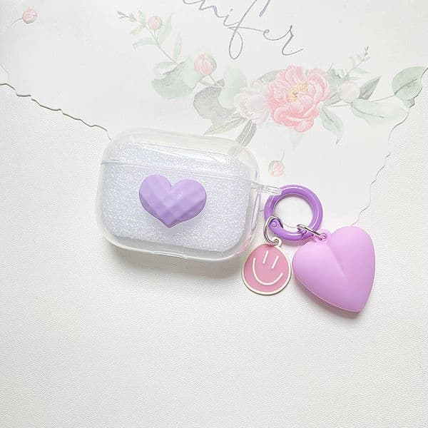 Cute Love Earphone Case For Skullcandy Sesh EVO Cover High Quality Transparent TPU Cover with Keychain