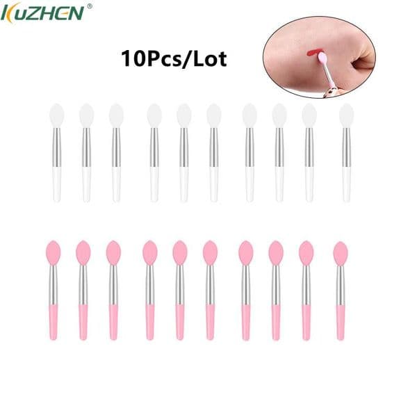 10Pcs Soft Silicone Eyeshadow Lip Applicator Brush Lip Gloss Makeup Brushes Cosmetic Beauty Makeup Tool