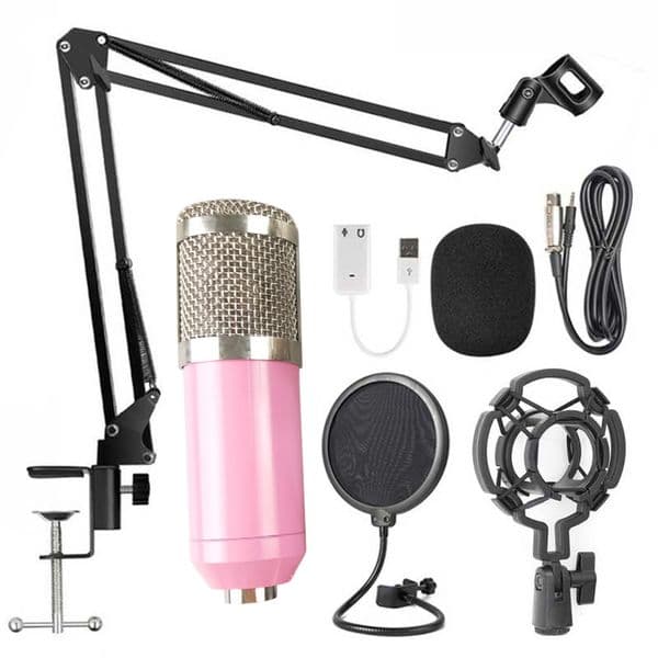 BM-800 Professional Microphone Wired Capacitive Microphone Set Vocal Recording Radio Broadcasting Karaoke Mic Kits