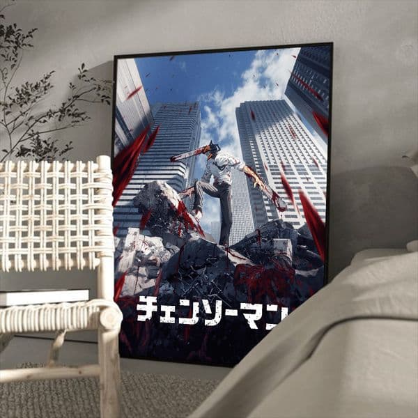 Chainsaw Man Anime Poster Classic Vintage Posters HD Quality Wall Art Retro Posters for Home Room Wall Decor