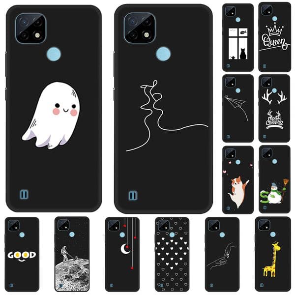 For Realme C25 Case Black Silicone Soft Phone Cover For Realme C21 C25Y C25s Narzo 30A C25 Phone Case C 21 25 Realme C21Y Case