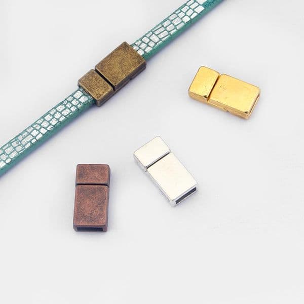 5pcs Four Color Flat Magnetic Clasp fit 5*2mm Flat Leather Cord Bracelet Necklace Jewelry Making Accessories Material