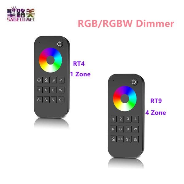 RT1/6/8 RT2/7 RT4/9 RT5/10 Touch Wheel RF Remote Control Dimmer for 5050 3528 Single Color CCT RGB/RGBW RGB+CCT Led Strip Light