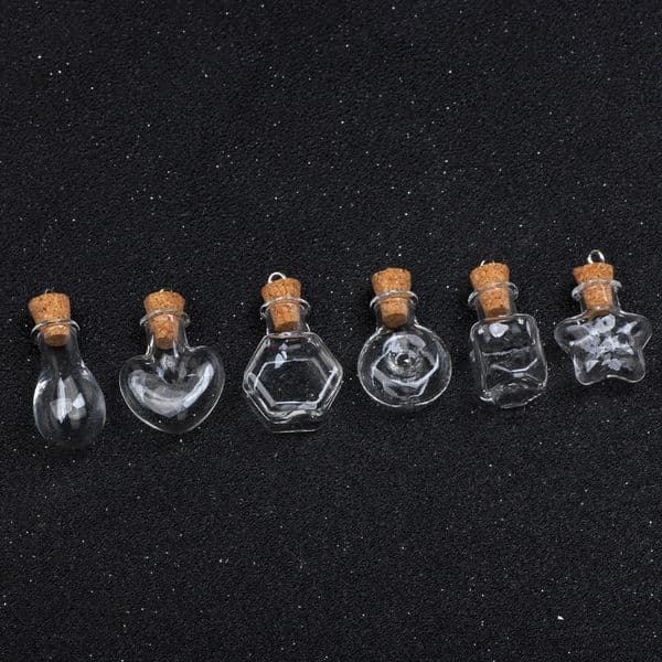 Cork Stopper Small Empty Glass Bottle Tiny Glass Jars With Wish Pendant Decorative Wedding Holiday Mini Containers 5PCS/LOT