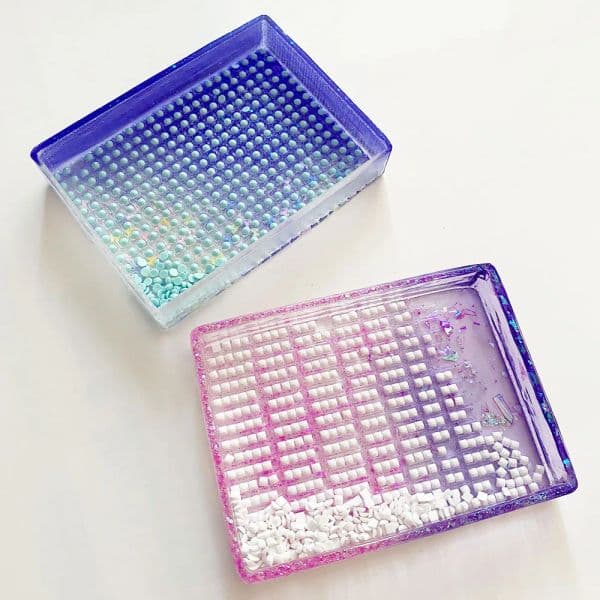 Diamond Painting Multiplacing Single Placing Tray for Round and Square Drills Diamond Art Tray Drill Tray Purple Drill Plate