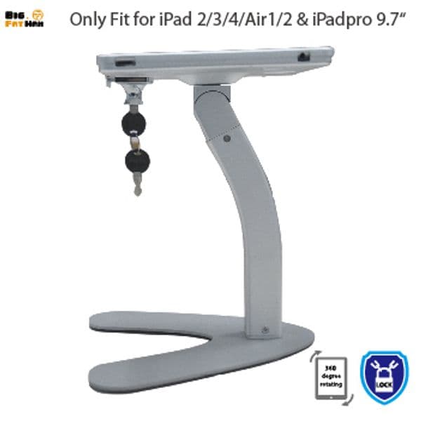 Tablet Stand Anti-Theft Kiosk Mount for iPad air 1 2 Pro 9.7 holder Mount display for tablet metal with Lock desktop Security