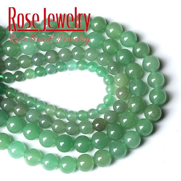 Green Aventurine Jades Beads Natural Stone Round Loose Spacer Beads For Jewelry Making DIY Bracelets Necklaces 4 6 8 10 12mm 15"