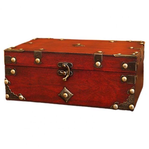 Jewelry Box with Coded Lock Wood Bracelet Hair Clip Trinket Case Women Vintage Ring Earrings Jewelry Holder Case