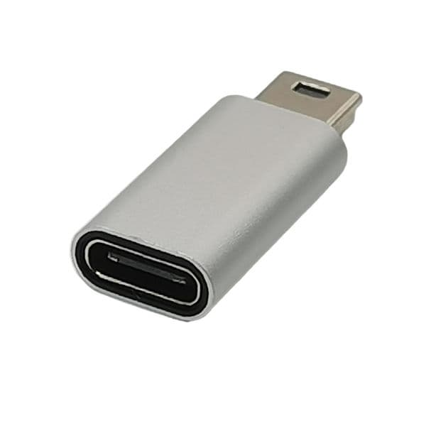 USB C to Mini USB 2.0 Adapter Type C Female to Mini USB Male Convert Connector for GoPro MP3 Players Dash Cam Digital Camera GPS
