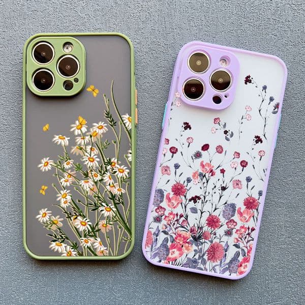 Hand Painted Phone Case For iphone 15 X XS MAX XR Flower Shockproof Case For iPhone 7 8 Plus SE 2 13 12 11 14 pro MAX Cover