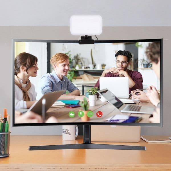 Conference Webcam Lamp Vlog Photography Fill Lamp Selfie Adjustable Portable LED Photography Light