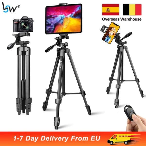 Tripod for Camera Tablet 60-Inch/150cm Aluminum Phone Tripod for Phone /iPad/ DSLR Camera with remote control Mount Holder