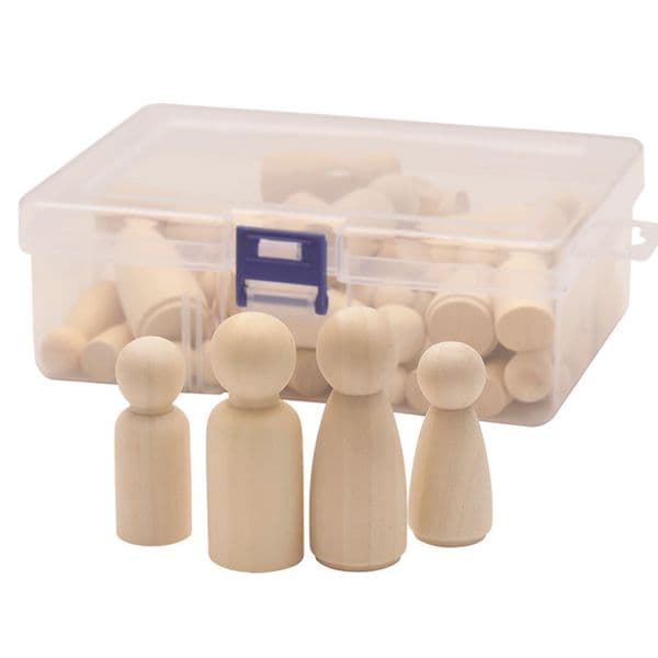 30/50pcs Painted Wooden Figure Wooden Peg Dolls 35-65mm Wooden Decorative DIY Doll People Arts Crafts Women Men Wooden Peg Dolls